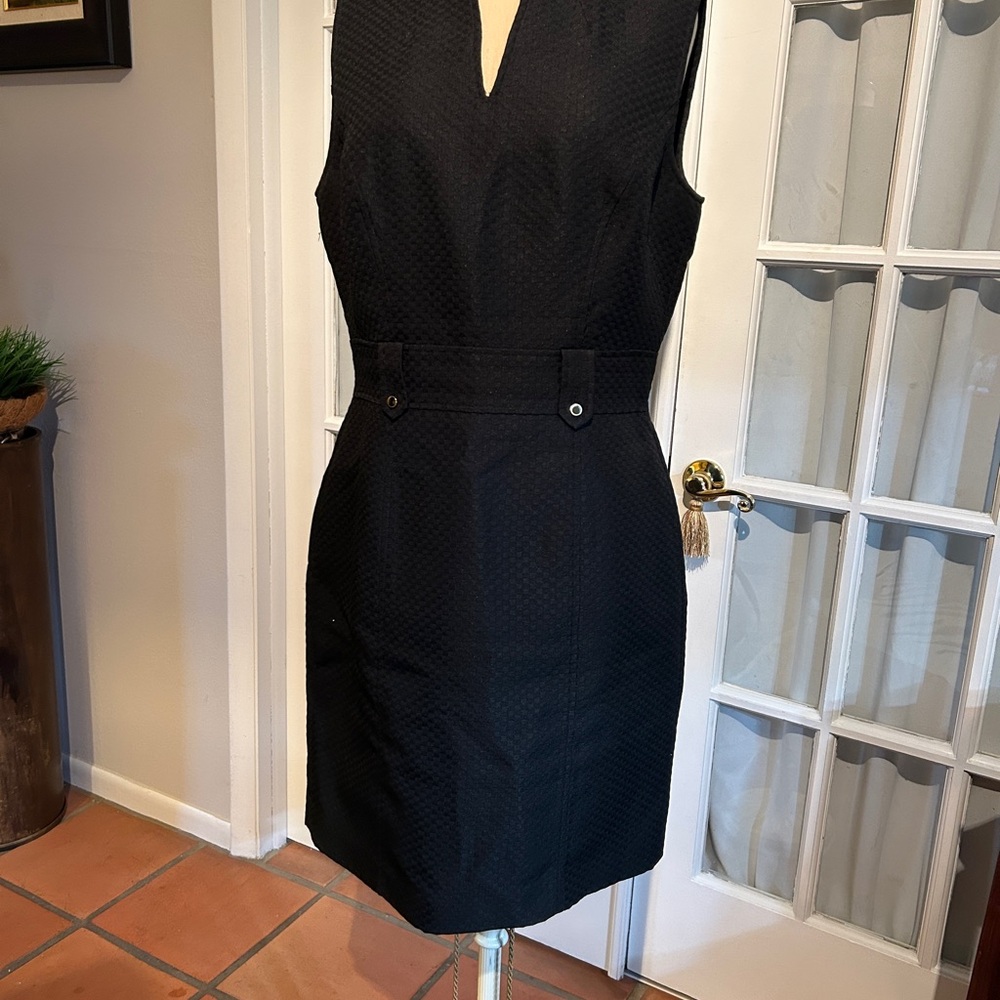 Tahari ASL Black Textured Mini Dress